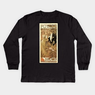 Vintage Alphonse Mucha Kids Long Sleeve T-Shirt